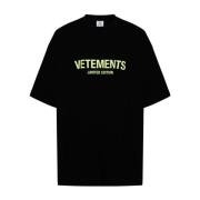 Beperkte Oplage Logo T-Shirt Vetements , Black , Heren