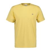 Regulier Shield Korte Mouw T-Shirt Gant , Yellow , Heren