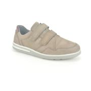 Taupe Nubuc Velcro Schoenen Waldläufer , Beige , Heren