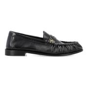 Zwarte Gesloten Penny Loafer Schoenen Saint Laurent , Black , Heren