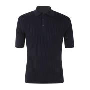 Navy Polo Shirt Korte Mouwen Brunello Cucinelli , Blue , Heren