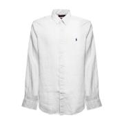 Klassiek Wit Linnen Overhemd met Logo Polo Ralph Lauren , White , Here...
