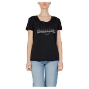 Dames T-Shirt Lente/Zomer Collectie Blauer , Black , Dames