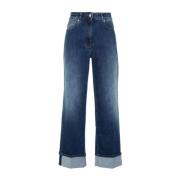 High-rise straight-leg denim jeans Peserico , Blue , Dames