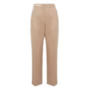 Casual broek met elastische tailleband Moncler , Brown , Dames