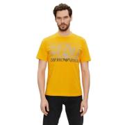 Gele T-shirt met EA7 Logo Emporio Armani EA7 , Yellow , Heren