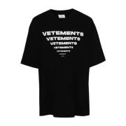 Pyramid Logo T-shirt Vetements , Black , Heren