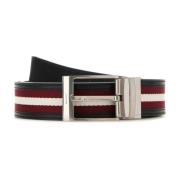 Zwart leren Shiffie Riem Bally , Black , Heren