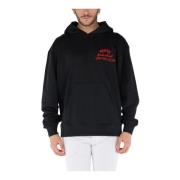 Oversize Getekende Varsity Hoodie Kenzo , Black , Heren