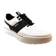 Witte Leren Sneakers met Zwarte Veters Timberland , Multicolor , Heren