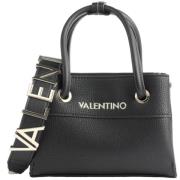 Zwarte Rechthoekige Dames Tas met Gouden Valentino Inscriptie Valentin...