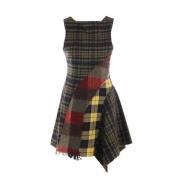 Multicolor Tartan Patchwork Jurk Rave Review , Multicolor , Dames