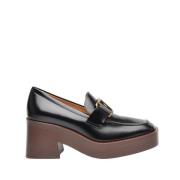 Zwarte leren Decolté Tod's , Black , Dames