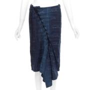 Pre-owned Cotton bottoms Yohji Yamamoto Pre-owned , Blue , Dames