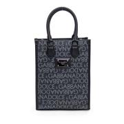Winkel Tas met JCQ Logo Dolce & Gabbana , Black , Heren
