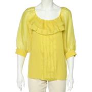 Pre-owned Silk tops Oscar De La Renta Pre-owned , Yellow , Dames