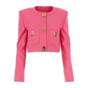 Stretch Gabardine Blazer in Fuchsia Moschino , Pink , Dames