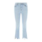 The Insider Crop Step Chew Jeans Mother , Blue , Dames