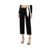 Zwarte Katoenen Stretch Palazzo Jeans Elisabetta Franchi , Black , Dam...