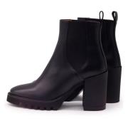 Leren Slip-On Laarzen met Puntige Neus en Hak Bervicato , Black , Dame...