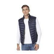 Marineblauwe Gewatteerde Mouwloze Gilet met Hoge Kraag Parajumpers , B...