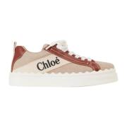 Witte en bruine Lauren Sneakers Chloé , Multicolor , Dames