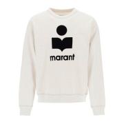 Flocked Logo Sweatshirt Isabel Marant , White , Heren