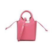 Roze kalfsleren tas met gouden logo D.a.t.e. , Pink , Dames