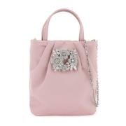 Kristallen Boeket Strass Satijnen Zak Roger Vivier , Pink , Dames