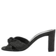 Pre-owned Raffia sandals Yves Saint Laurent Vintage , Black , Dames