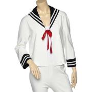 Pre-owned Cotton outerwear Moschino Pre-Owned , White , Dames