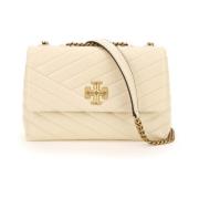 Chevron Gewatteerde Kleine Kira Schoudertas Tory Burch , Beige , Dames