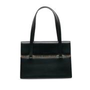 Pre-owned Leather handbags Burberry Vintage , Black , Dames