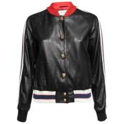 Pre-owned Leather outerwear Gucci Vintage , Black , Dames