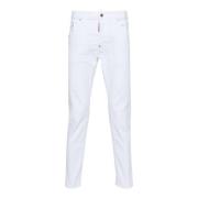 Slimme Witte Denim Jeans Dsquared2 , White , Heren