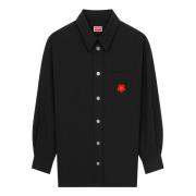 Zwarte Oversize Boke Flower Crest Shirt Kenzo , Black , Heren