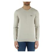 Katoenen Crewneck met Logo Borduursel Aeronautica Militare , Beige , H...