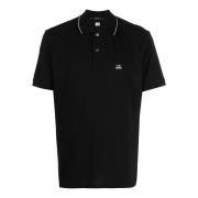 Zwart Stretch Piquet Polo Shirt C.p. Company , Black , Heren