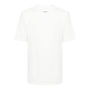 Witte Katoenen T-shirt met Logo Print Jil Sander , White , Heren