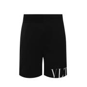 Modal Track Shorts met Contrast Logo Print Valentino , Black , Heren
