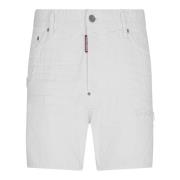 Witte Denim Bull Shorts Dsquared2 , White , Heren