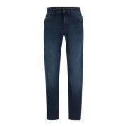 Slim Fit Regular Rise Blauwe Denim Jeans Hugo Boss , Blue , Heren