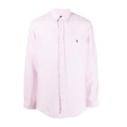 Verticaal Gestreept Linnen Overhemd Ralph Lauren , Pink , Heren