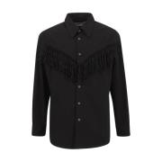 Zwarte Fringe Shirt Jas Noma t.d. , Black , Heren