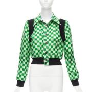Pre-owned Silk outerwear Louis Vuitton Vintage , Green , Dames
