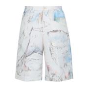 Beige Polyester Shorts met Elastische Taille Alexander McQueen , Beige...