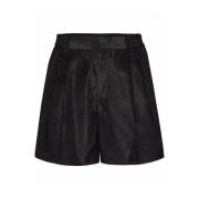 Zwarte Zijden Shorts met Elastische Taille Valentino , Black , Heren