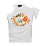 T-shirt met logo Dsquared2 , White , Dames