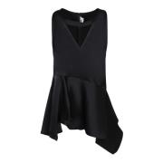 V-hals top met asymmetrische stiksels JW Anderson , Black , Dames