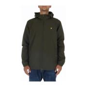 Groene Bedrukte Hooded Blazer met Ritssluiting Lyle & Scott , Green , ...